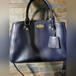Coach Midnight Blue Crossgrain Mini Margo Carryall crossbody Satchel